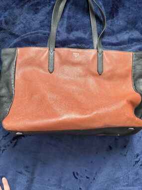 Fossil  - brown and black leather bag